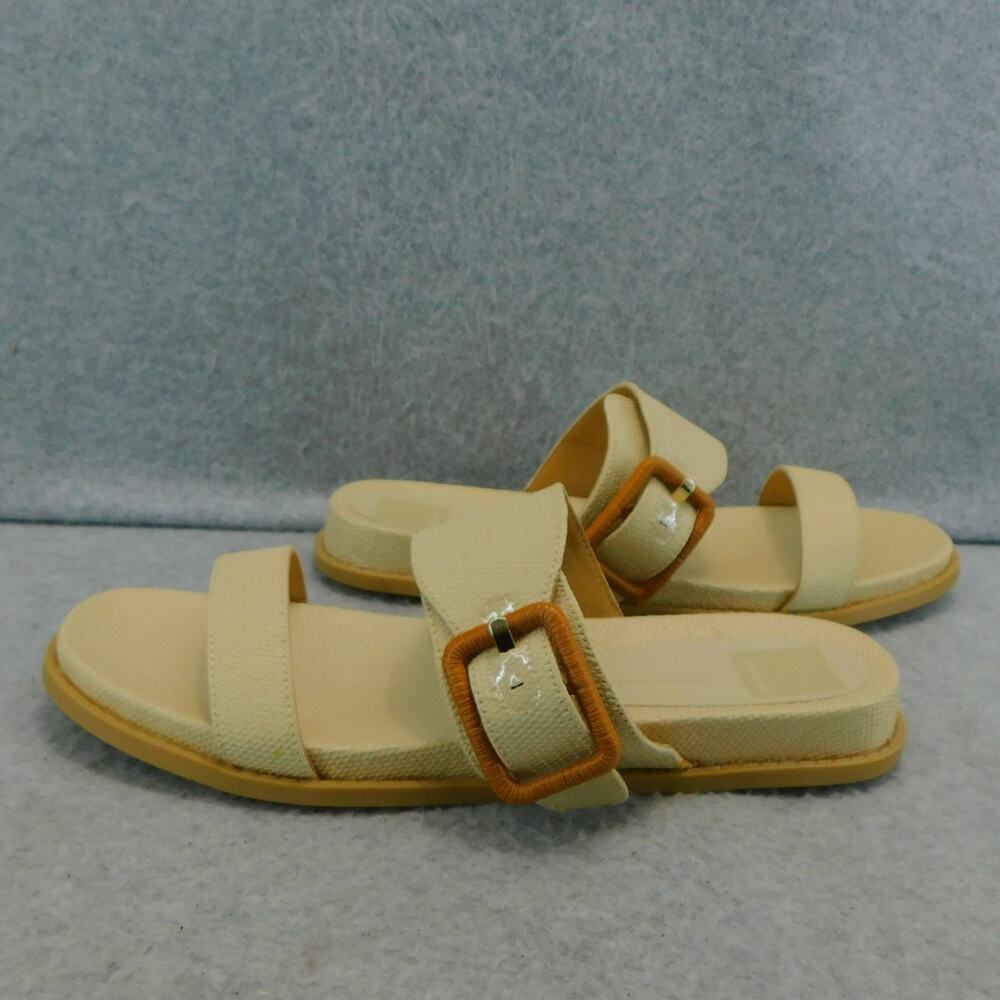 Dolce Vita Shoes Genzel Wheat Straps Beige Slip On Sandals - Size 9 New - Picture 4 of 10